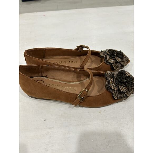 Sam & Libby Brown Ballet With Flower Flats Women's 6.5 - Picture 2 of 6